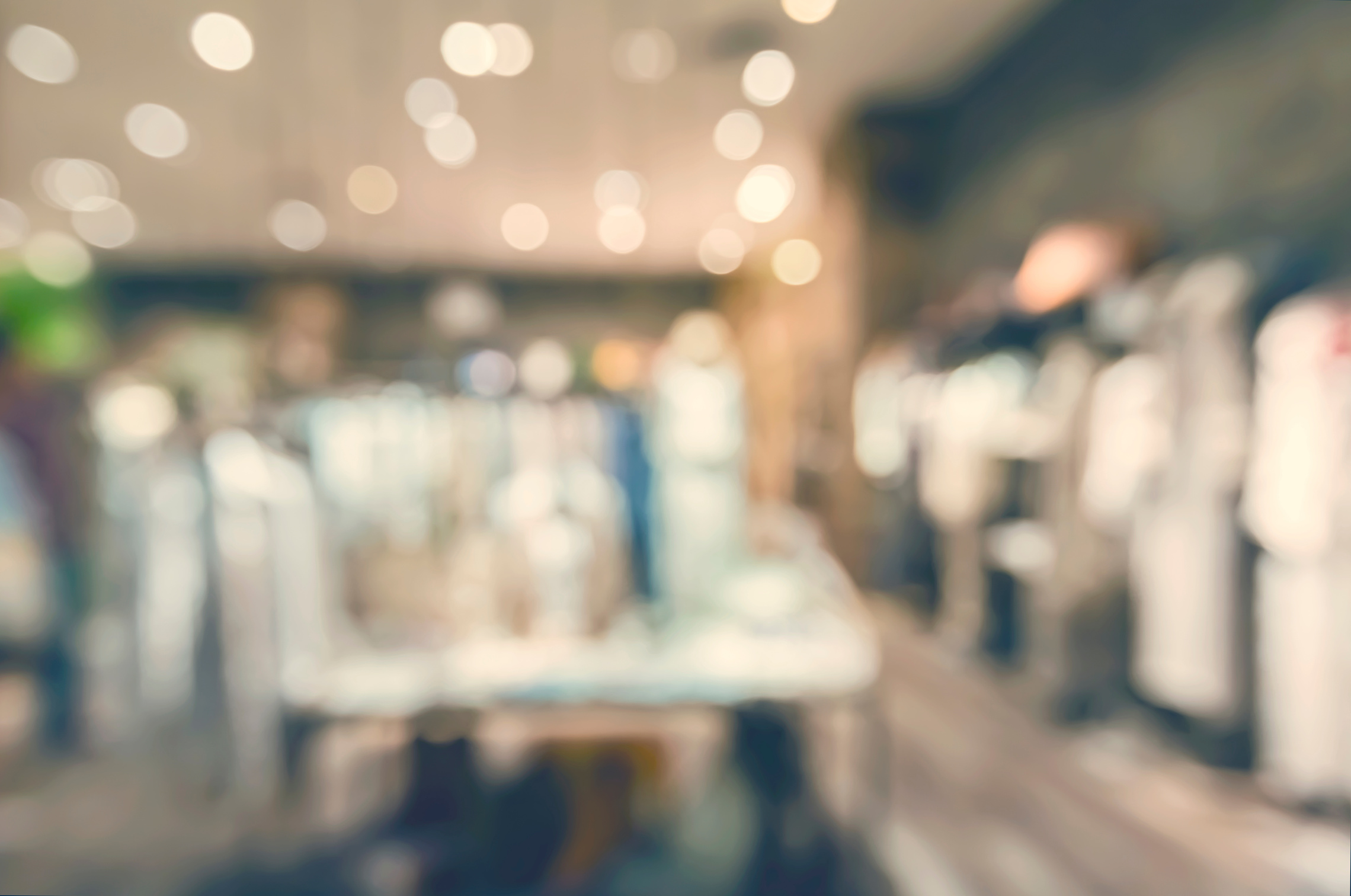 Defocused clothing boutique interior