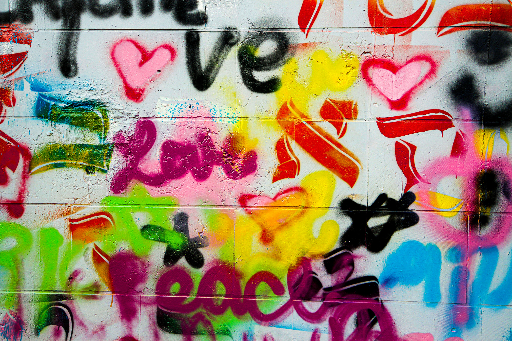 Wall Covered in Graffiti